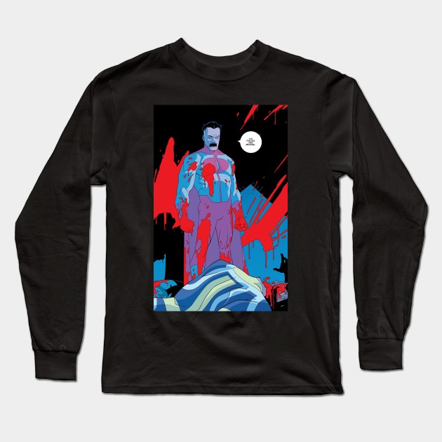 omni man finis killing immortal Long Sleeve T-Shirt by super villain